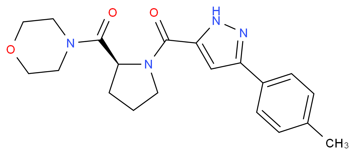 4-(1-{[3-(4-methylphenyl)-1H-pyrazol-5-yl]carbonyl}-L-prolyl)morpholine_分子结构_CAS_)