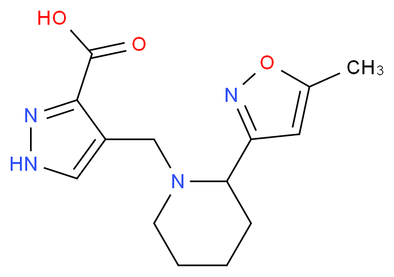 4-{[2-(5-methylisoxazol-3-yl)piperidin-1-yl]methyl}-1H-pyrazole-3-carboxylic acid_分子结构_CAS_)