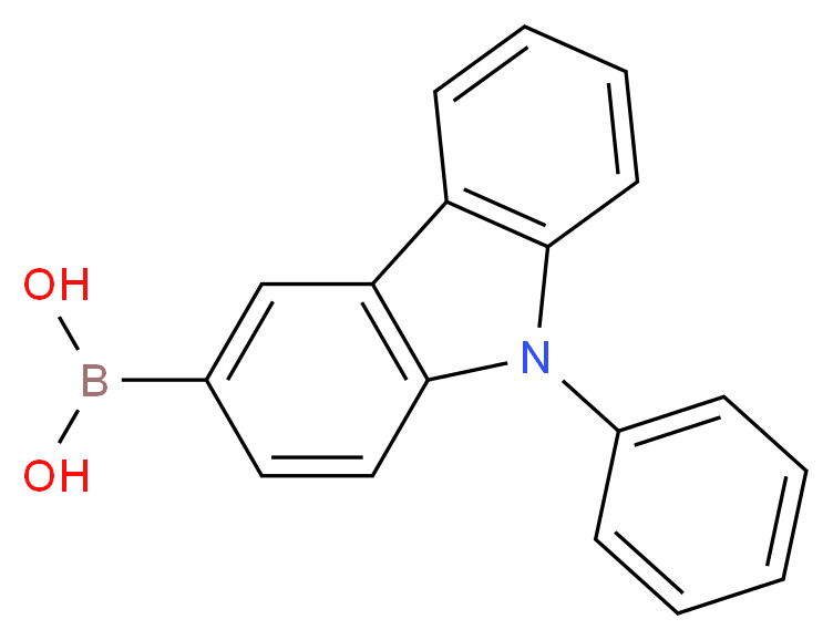 9-Phenyl-9H-carbazol-3-ylboronic acid_分子结构_CAS_854952-58-2)