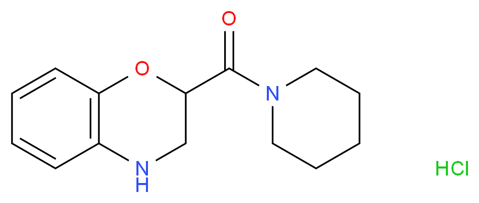 2-(piperidine-1-carbonyl)-3,4-dihydro-2H-1,4-benzoxazine hydrochloride_分子结构_CAS_92292-97-2