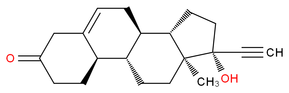 (1S,2R,10R,11S,14R,15S)-14-ethynyl-14-hydroxy-15-methyltetracyclo[8.7.0.0<sup>2</sup>,<sup>7</sup>.0<sup>1</sup><sup>1</sup>,<sup>1</sup><sup>5</sup>]heptadec-7-en-5-one_分子结构_CAS_22933-71-7