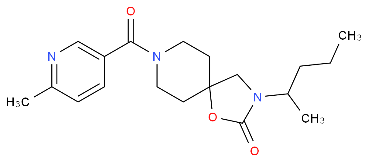 3-(1-methylbutyl)-8-[(6-methylpyridin-3-yl)carbonyl]-1-oxa-3,8-diazaspiro[4.5]decan-2-one_分子结构_CAS_)
