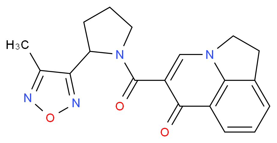 5-{[2-(4-methyl-1,2,5-oxadiazol-3-yl)pyrrolidin-1-yl]carbonyl}-1,2-dihydro-6H-pyrrolo[3,2,1-ij]quinolin-6-one_分子结构_CAS_)