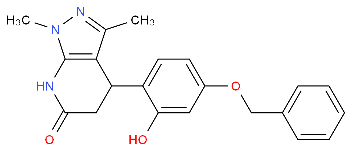 4-[4-(benzyloxy)-2-hydroxyphenyl]-1,3-dimethyl-1,4,5,7-tetrahydro-6H-pyrazolo[3,4-b]pyridin-6-one_分子结构_CAS_)