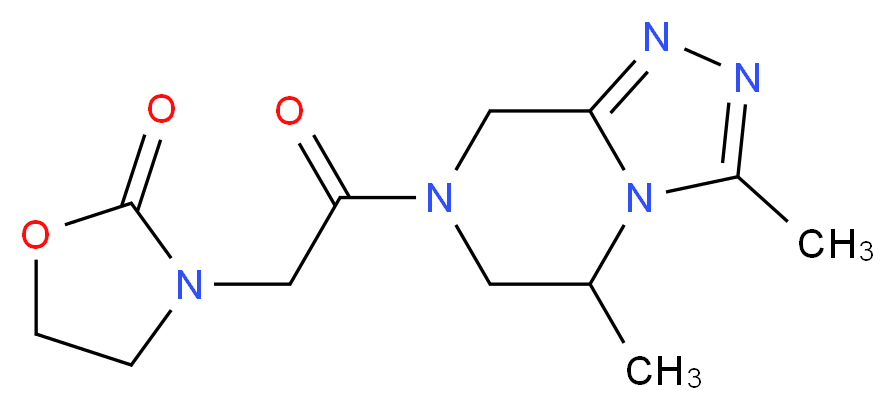 3-[2-(3,5-dimethyl-5,6-dihydro[1,2,4]triazolo[4,3-a]pyrazin-7(8H)-yl)-2-oxoethyl]-1,3-oxazolidin-2-one_分子结构_CAS_)