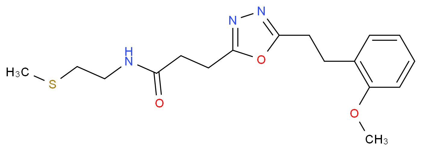 3-{5-[2-(2-methoxyphenyl)ethyl]-1,3,4-oxadiazol-2-yl}-N-[2-(methylthio)ethyl]propanamide_分子结构_CAS_)