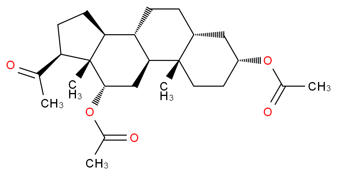 (1S,2S,5R,7R,10R,11S,14S,15S,16S)-14-acetyl-5-(acetyloxy)-2,15-dimethyltetracyclo[8.7.0.0<sup>2</sup>,<sup>7</sup>.0<sup>1</sup><sup>1</sup>,<sup>1</sup><sup>5</sup>]heptadecan-16-yl acetate_分子结构_CAS_15991-93-2