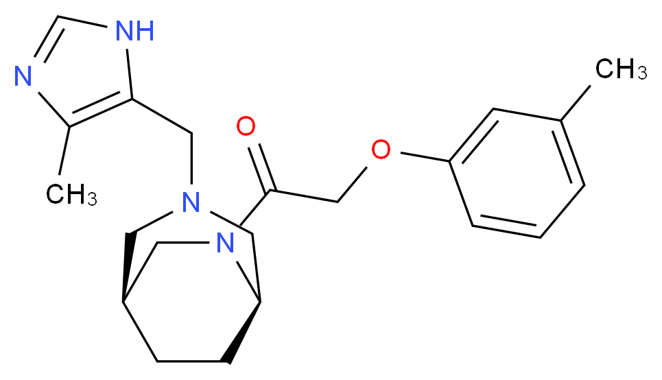 (1S*,5R*)-3-[(4-methyl-1H-imidazol-5-yl)methyl]-6-[(3-methylphenoxy)acetyl]-3,6-diazabicyclo[3.2.2]nonane_分子结构_CAS_)