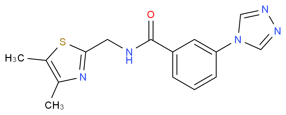 N-[(4,5-dimethyl-1,3-thiazol-2-yl)methyl]-3-(4H-1,2,4-triazol-4-yl)benzamide_分子结构_CAS_)