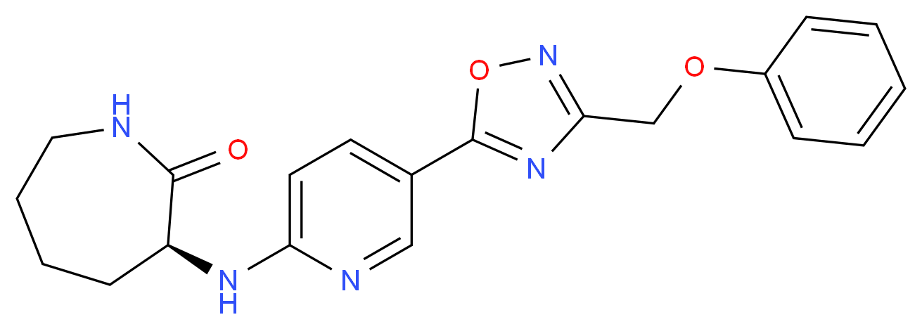 (3S)-3-({5-[3-(phenoxymethyl)-1,2,4-oxadiazol-5-yl]-2-pyridinyl}amino)-2-azepanone_分子结构_CAS_)
