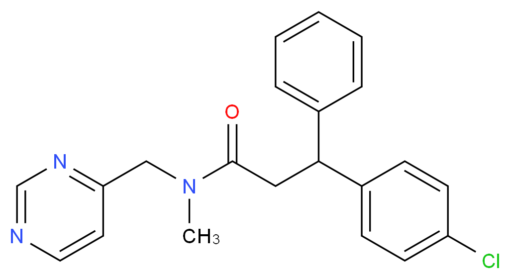 3-(4-chlorophenyl)-N-methyl-3-phenyl-N-(4-pyrimidinylmethyl)propanamide_分子结构_CAS_)