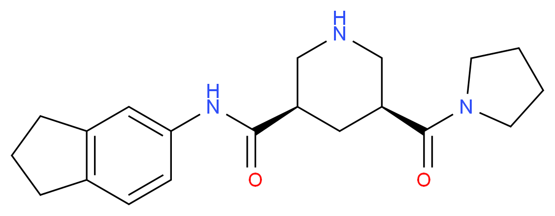 (3R,5S)-N-(2,3-dihydro-1H-inden-5-yl)-5-(1-pyrrolidinylcarbonyl)-3-piperidinecarboxamide_分子结构_CAS_)