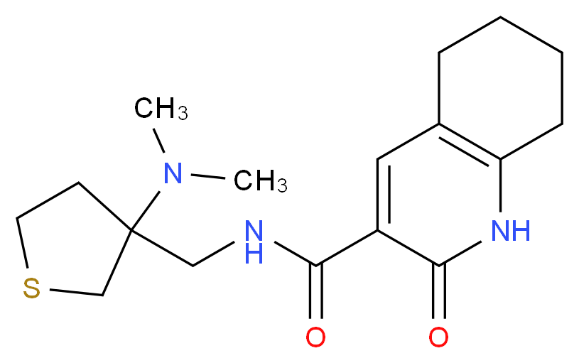 N-{[3-(dimethylamino)tetrahydro-3-thienyl]methyl}-2-oxo-1,2,5,6,7,8-hexahydroquinoline-3-carboxamide_分子结构_CAS_)