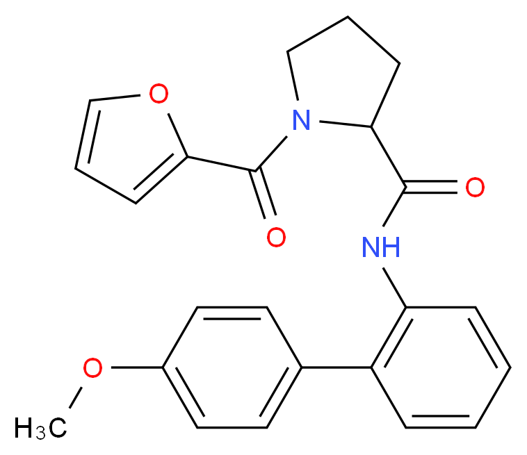 1-(2-furoyl)-N-(4'-methoxy-2-biphenylyl)prolinamide_分子结构_CAS_)