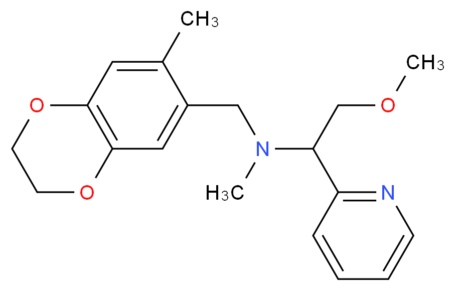 (2-methoxy-1-pyridin-2-ylethyl)methyl[(7-methyl-2,3-dihydro-1,4-benzodioxin-6-yl)methyl]amine_分子结构_CAS_)