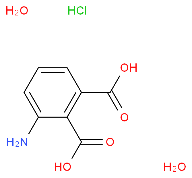 3-aminobenzene-1,2-dicarboxylic acid dihydrate hydrochloride_分子结构_CAS_6946-22-1