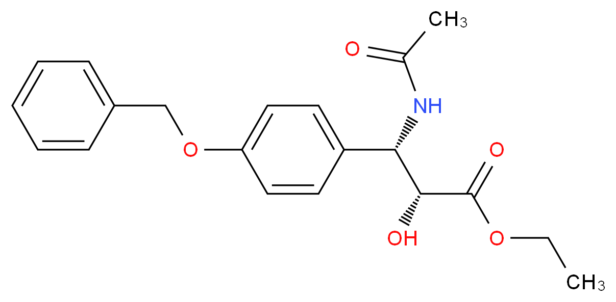 ethyl (2R,3S)-3-[4-(benzyloxy)phenyl]-3-acetamido-2-hydroxypropanoate_分子结构_CAS_382596-25-0