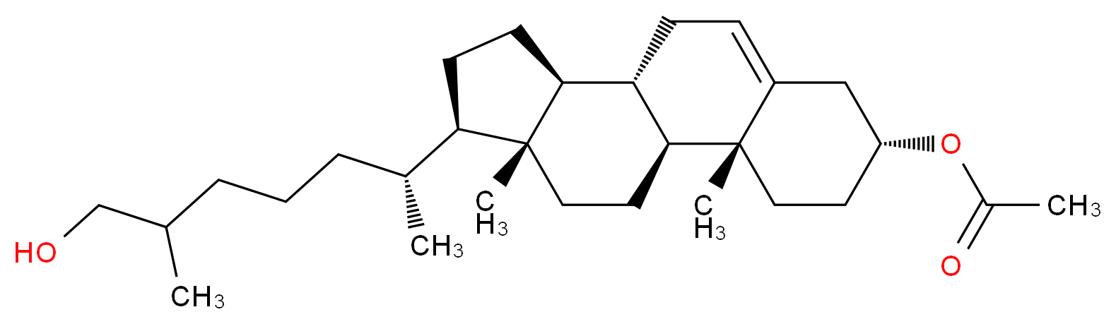 (1S,2R,5R,10S,11S,14R,15R)-14-[(2R)-7-hydroxy-6-methylheptan-2-yl]-2,15-dimethyltetracyclo[8.7.0.0<sup>2</sup>,<sup>7</sup>.0<sup>1</sup><sup>1</sup>,<sup>1</sup><sup>5</sup>]heptadec-7-en-5-yl acetate_分子结构_CAS_50681-37-3