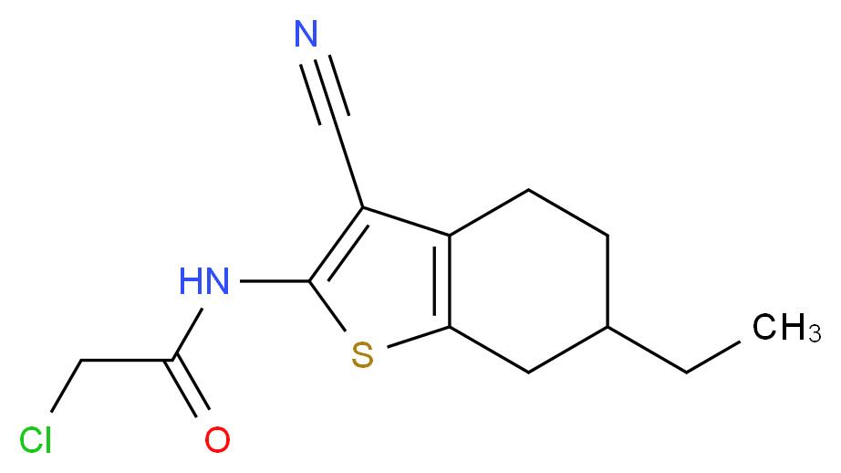 2-Chloro-N-(3-cyano-6-ethyl-4,5,6,7-tetrahydro-1-benzothien-2-yl)acetamide_分子结构_CAS_)