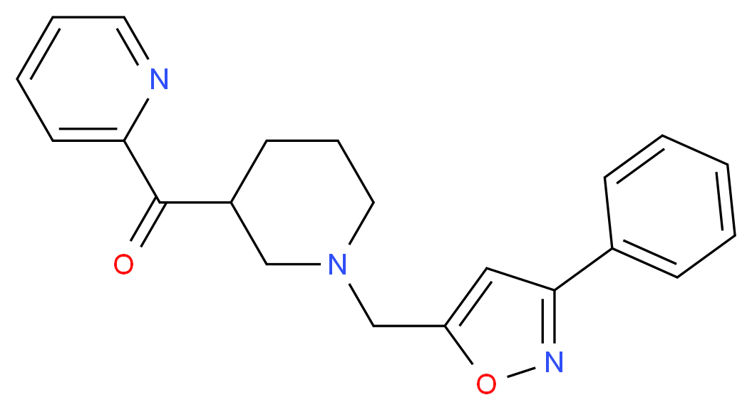 {1-[(3-phenylisoxazol-5-yl)methyl]piperidin-3-yl}(pyridin-2-yl)methanone_分子结构_CAS_)