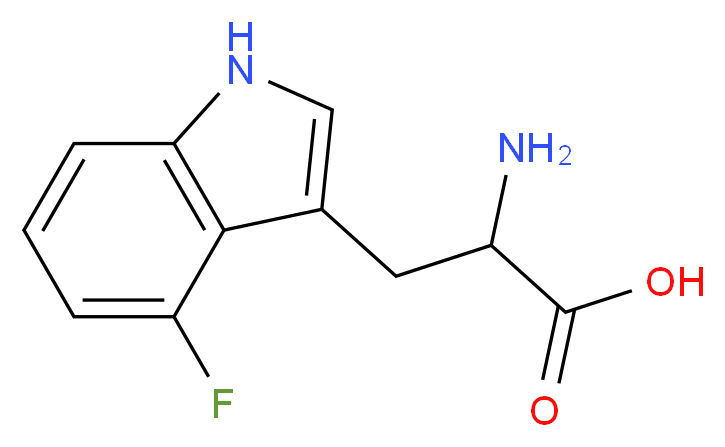 2-amino-3-(4-fluoro-1H-indol-3-yl)propanoic acid_分子结构_CAS_25631-05-4