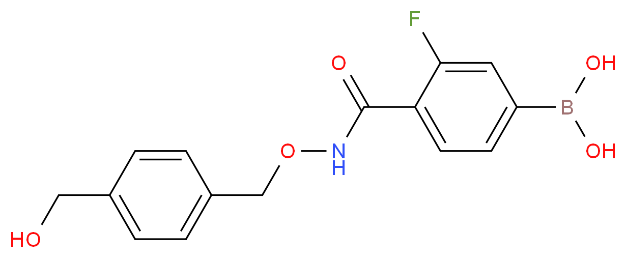 3-氟-4-(4-甲氧基苄氧基氨甲酰基)苯硼酸_分子结构_CAS_913835-49-1)