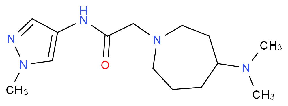 2-[4-(dimethylamino)-1-azepanyl]-N-(1-methyl-1H-pyrazol-4-yl)acetamide_分子结构_CAS_)