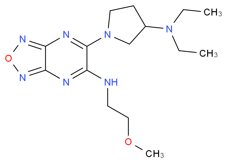 6-[3-(diethylamino)-1-pyrrolidinyl]-N-(2-methoxyethyl)[1,2,5]oxadiazolo[3,4-b]pyrazin-5-amine_分子结构_CAS_)