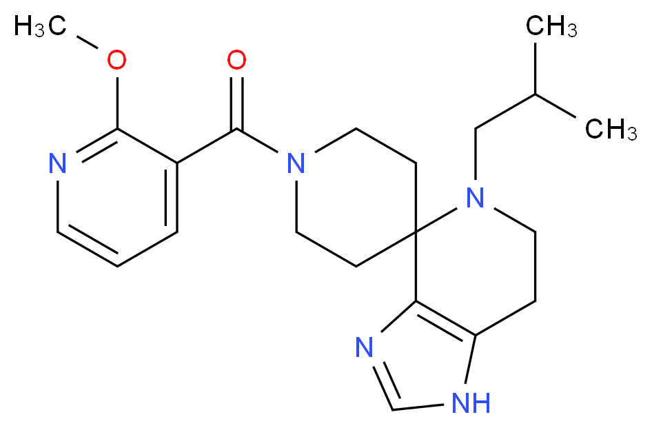 5-isobutyl-1'-[(2-methoxypyridin-3-yl)carbonyl]-1,5,6,7-tetrahydrospiro[imidazo[4,5-c]pyridine-4,4'-piperidine]_分子结构_CAS_)