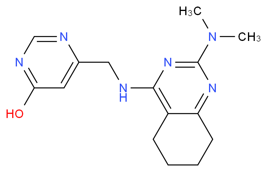 6-({[2-(dimethylamino)-5,6,7,8-tetrahydroquinazolin-4-yl]amino}methyl)pyrimidin-4-ol_分子结构_CAS_)