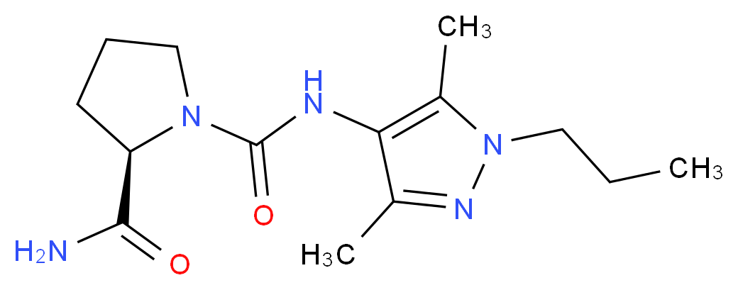 (2R)-N~1~-(3,5-dimethyl-1-propyl-1H-pyrazol-4-yl)pyrrolidine-1,2-dicarboxamide_分子结构_CAS_)