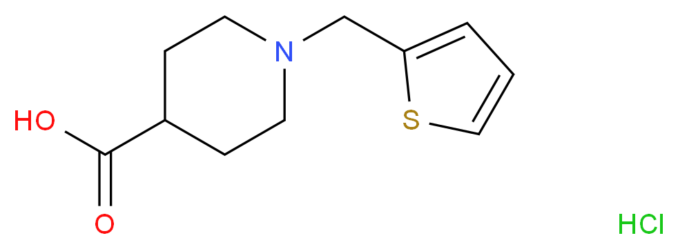 1-(thiophen-2-ylmethyl)piperidine-4-carboxylic acid hydrochloride_分子结构_CAS_944450-84-4