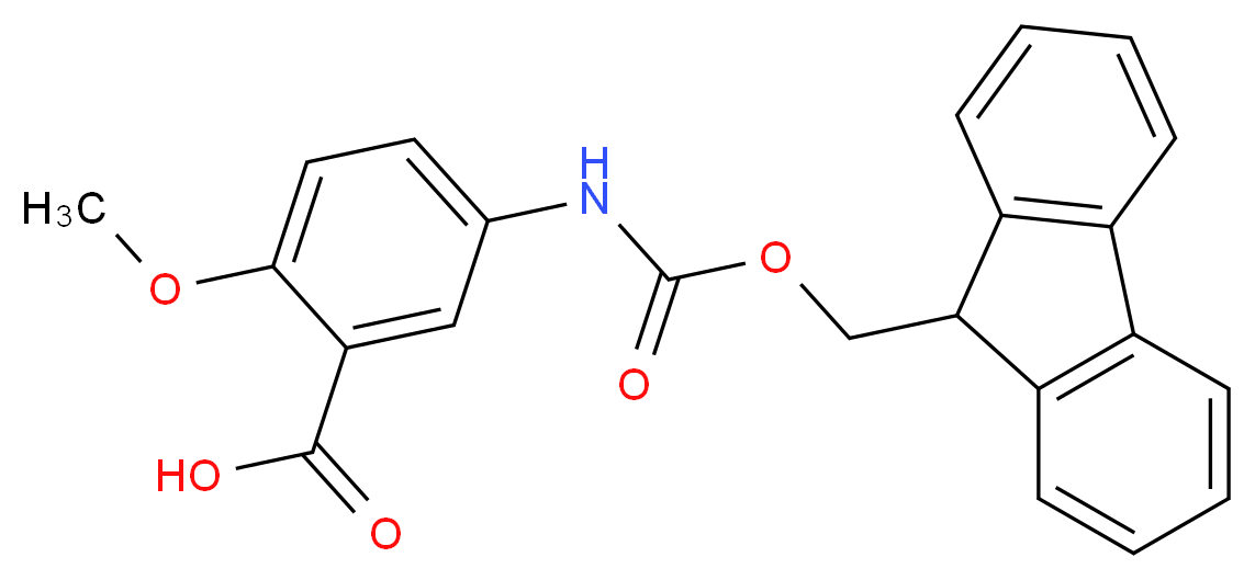 5-{[(9H-fluoren-9-ylmethoxy)carbonyl]amino}-2-methoxybenzoic acid_分子结构_CAS_165073-03-0