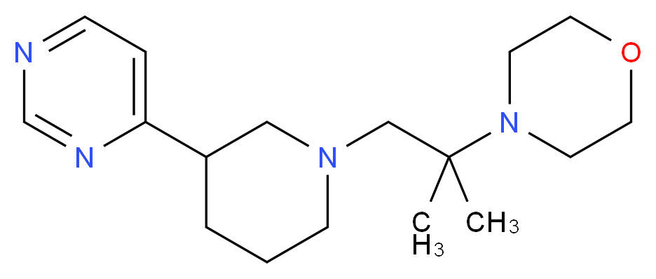4-[1,1-dimethyl-2-(3-pyrimidin-4-ylpiperidin-1-yl)ethyl]morpholine_分子结构_CAS_)