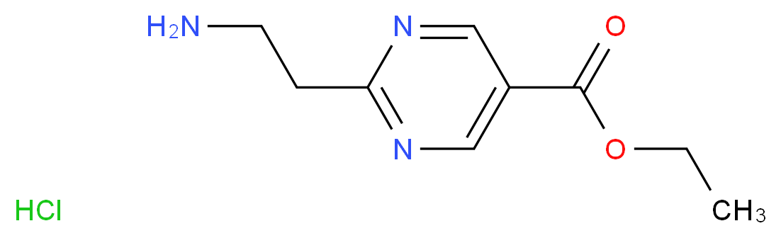 ethyl 2-(2-aminoethyl)pyrimidine-5-carboxylate hydrochloride_分子结构_CAS_1196146-63-0