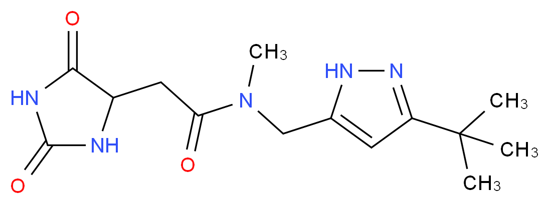 N-[(3-tert-butyl-1H-pyrazol-5-yl)methyl]-2-(2,5-dioxoimidazolidin-4-yl)-N-methylacetamide_分子结构_CAS_)