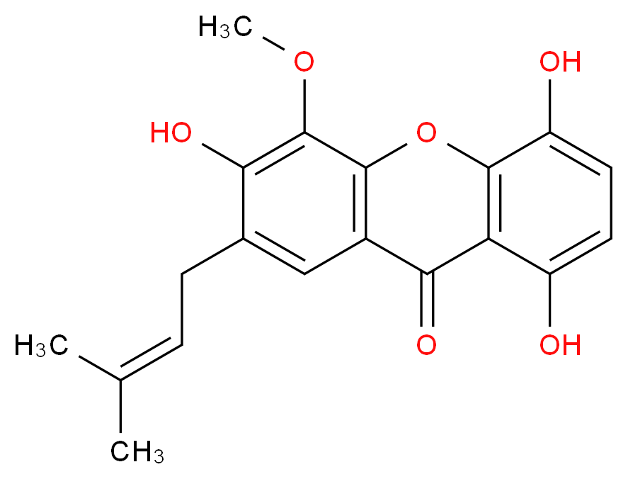 1,4,6-Trihydroxy-5-methoxy-7-prenylxanthone_分子结构_CAS_160623-47-2)