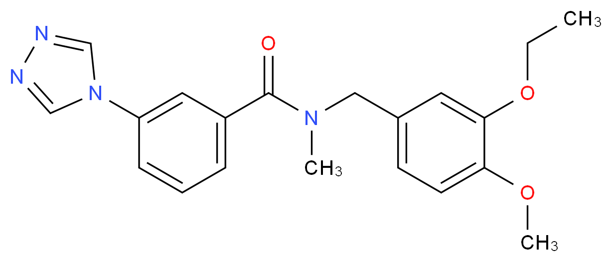 N-(3-ethoxy-4-methoxybenzyl)-N-methyl-3-(4H-1,2,4-triazol-4-yl)benzamide_分子结构_CAS_)