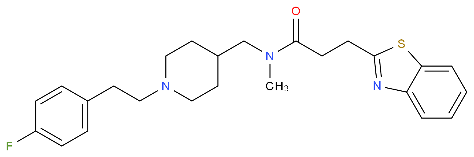 3-(1,3-benzothiazol-2-yl)-N-({1-[2-(4-fluorophenyl)ethyl]-4-piperidinyl}methyl)-N-methylpropanamide_分子结构_CAS_)