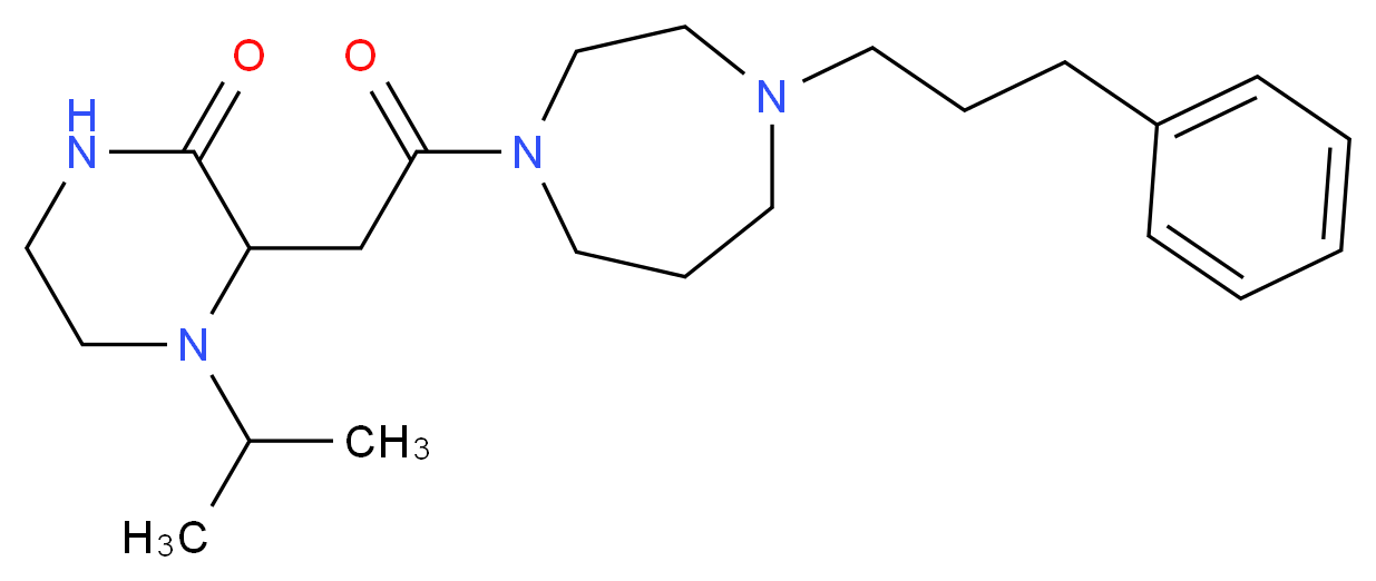 4-isopropyl-3-{2-oxo-2-[4-(3-phenylpropyl)-1,4-diazepan-1-yl]ethyl}-2-piperazinone_分子结构_CAS_)