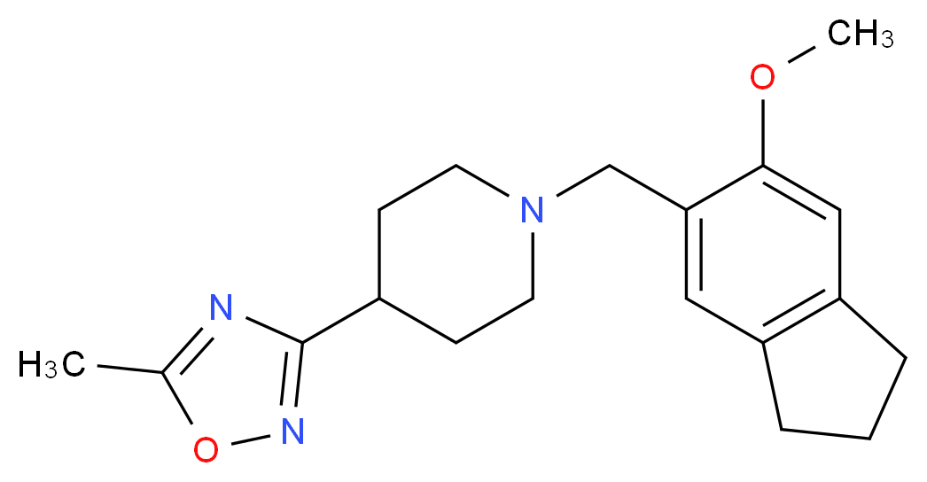 1-[(6-methoxy-2,3-dihydro-1H-inden-5-yl)methyl]-4-(5-methyl-1,2,4-oxadiazol-3-yl)piperidine_分子结构_CAS_)