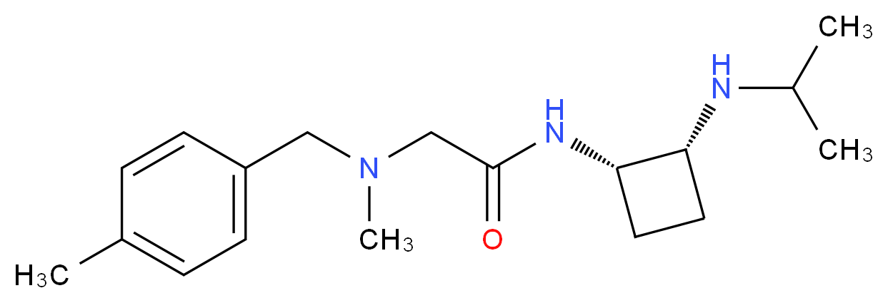 N~1~-[(1S*,2R*)-2-(isopropylamino)cyclobutyl]-N~2~-methyl-N~2~-(4-methylbenzyl)glycinamide_分子结构_CAS_)