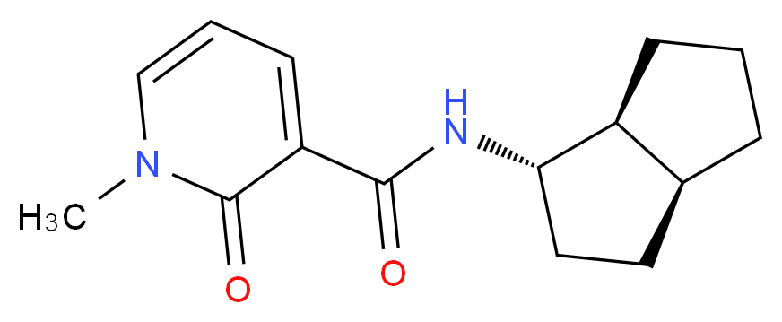 1-methyl-N-[(1S*,3aS*,6aS*)-octahydropentalen-1-yl]-2-oxo-1,2-dihydropyridine-3-carboxamide_分子结构_CAS_)