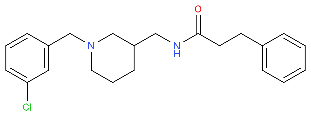 N-{[1-(3-chlorobenzyl)-3-piperidinyl]methyl}-3-phenylpropanamide_分子结构_CAS_)