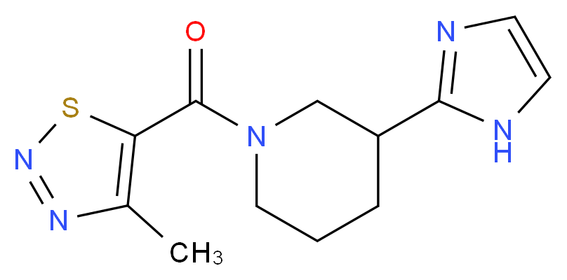 3-(1H-imidazol-2-yl)-1-[(4-methyl-1,2,3-thiadiazol-5-yl)carbonyl]piperidine_分子结构_CAS_)