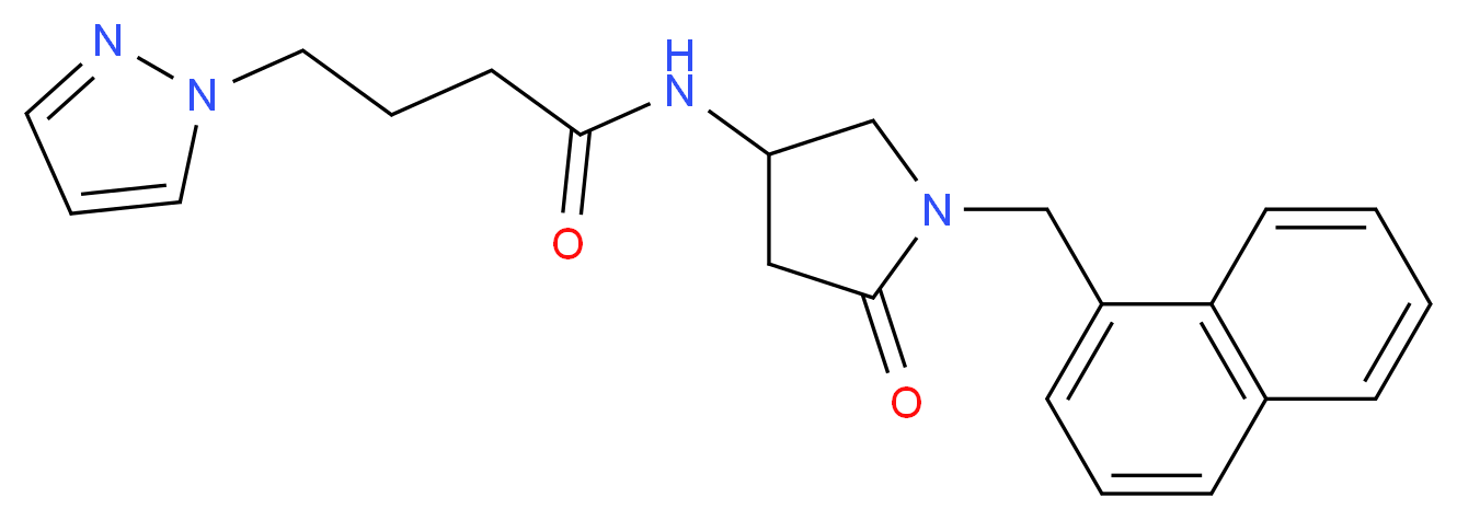 N-[1-(1-naphthylmethyl)-5-oxopyrrolidin-3-yl]-4-(1H-pyrazol-1-yl)butanamide_分子结构_CAS_)