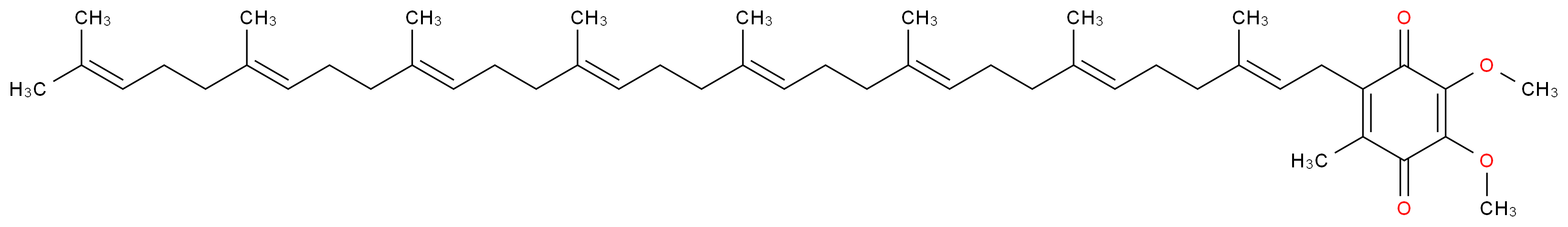 2,3-dimethoxy-5-methyl-6-[(2E,6E,10E,14E,18E,22E,26E)-3,7,11,15,19,23,27,31-octamethyldotriaconta-2,6,10,14,18,22,26,30-octaen-1-yl]cyclohexa-2,5-diene-1,4-dione_分子结构_CAS_2394-68-5