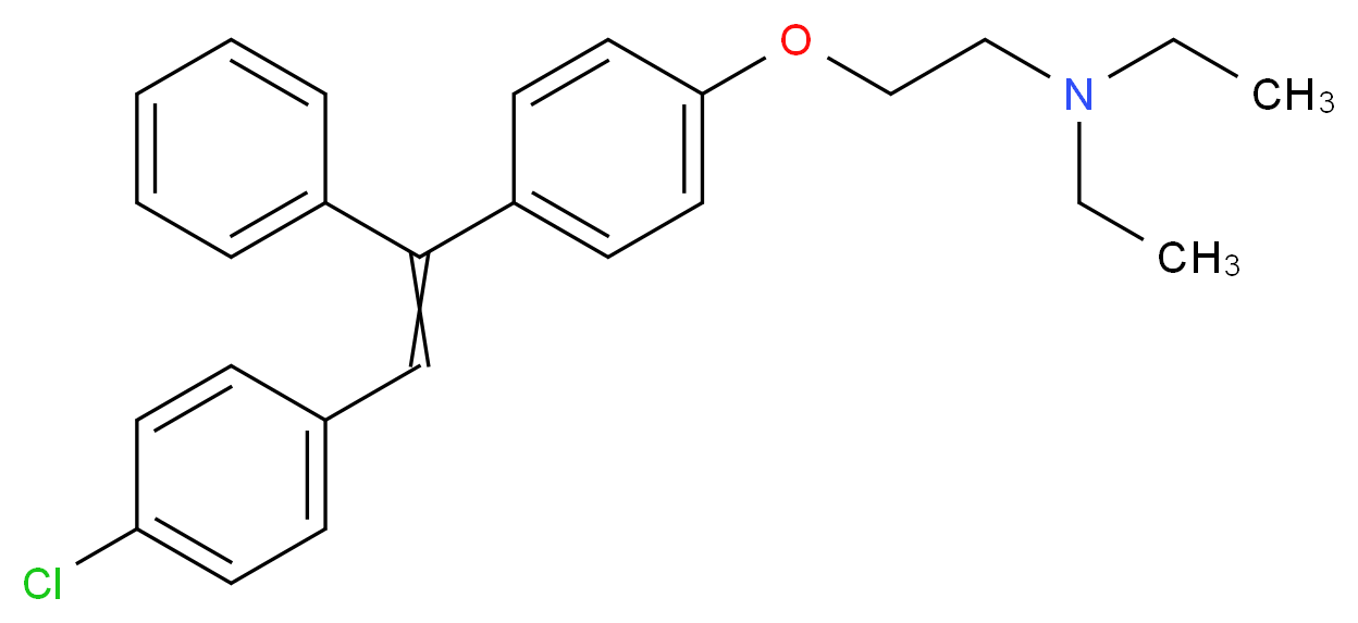 (2-{4-[2-(4-chlorophenyl)-1-phenylethenyl]phenoxy}ethyl)diethylamine_分子结构_CAS_761364-34-5