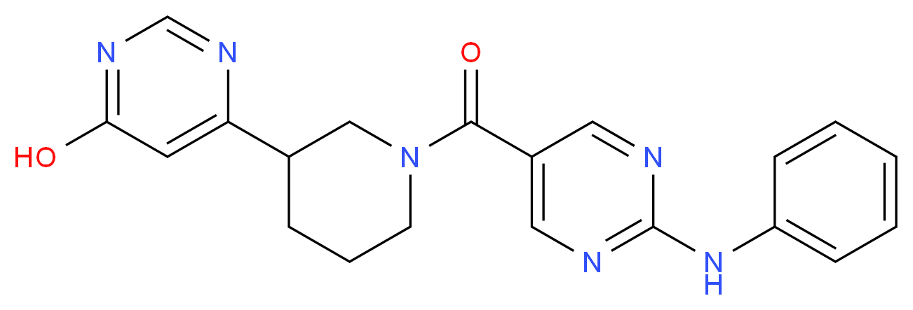 6-{1-[(2-anilino-5-pyrimidinyl)carbonyl]-3-piperidinyl}-4-pyrimidinol_分子结构_CAS_)