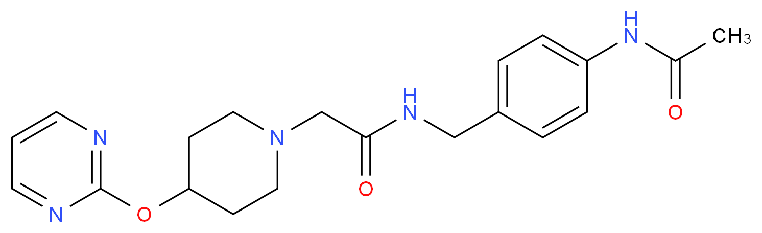 N-[4-(acetylamino)benzyl]-2-[4-(pyrimidin-2-yloxy)piperidin-1-yl]acetamide_分子结构_CAS_)